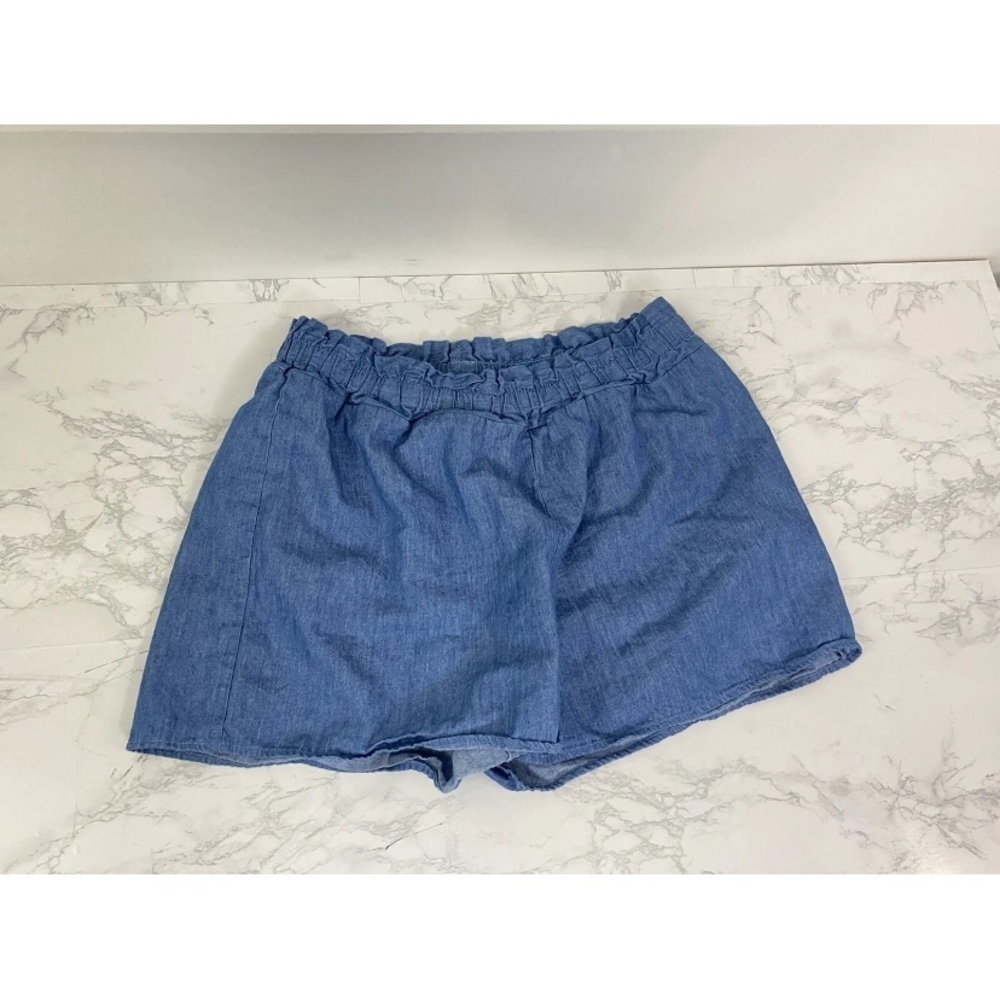 Tezenis Elastic Waist Casual Shorts Womens M Cotton Lightweight Bermuda Blue G1 
